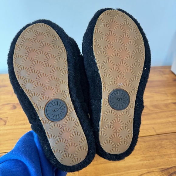 UGG Fluff Yeah Slide Sandals Platform Black Fuzzy Womens Size 8 - Picture 4 of 5